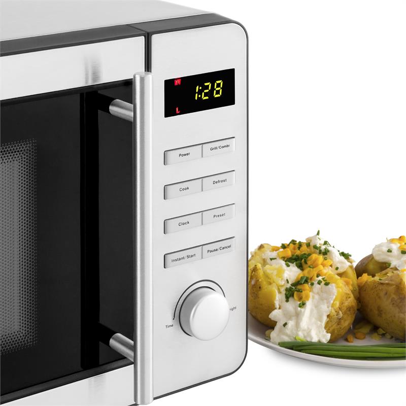 Klarstein Stella Prima, 1800W / 20l, mikrovlnná rúra z nerezovej ocele na grilovanie, varenie, rozmrazovanie – Obrázok 3