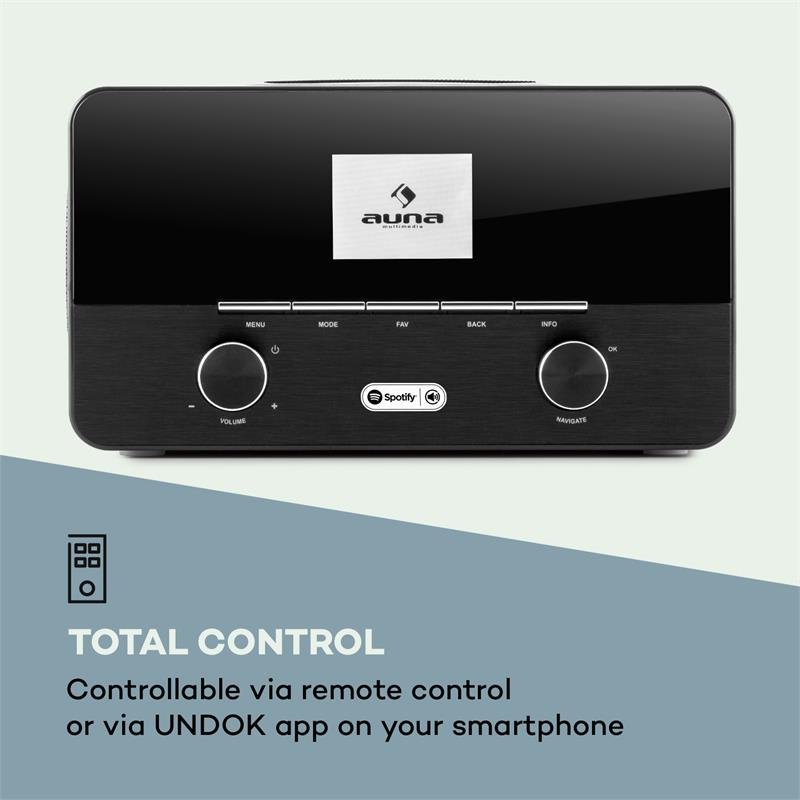 Auna Connect 150, 2.1 internetové rádio s mediaprehrávačom, WiFi, LAN, WD, USB, DAB+, FM, RDS – Obrázok 3