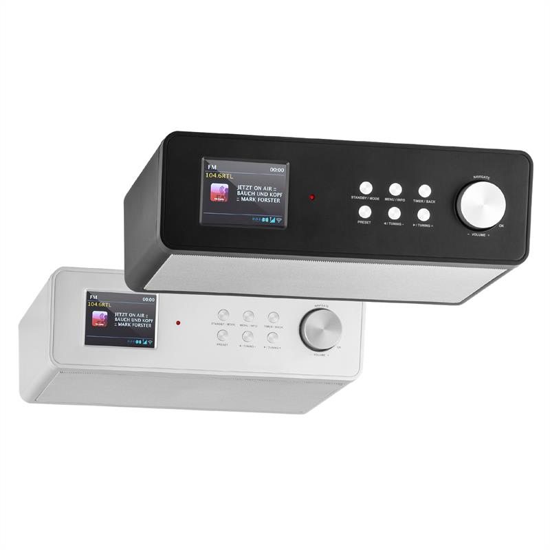 Auna KR-200, čierne, kuchynské rádio, zabudovateľné, 2,4" farebný displej, WiFi, DAB+ – Obrázok 2
