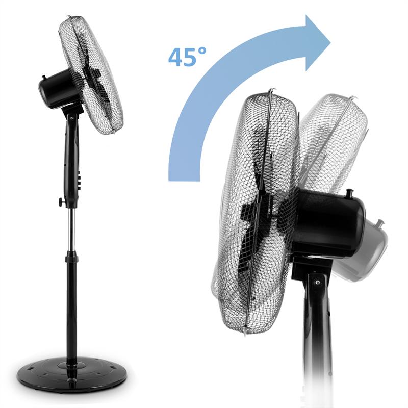 Klarstein Black Blizzard 2G, 50 W, 16'', stojaci ventilátor, oscilácia, okrúhly stojan, čierny – Obrázok 2