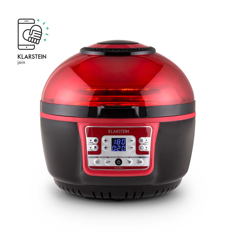 Klarstein VitAir Turbo, teplovzdušná fritéza, 1400 W, 9 l, červeno-čierna – Obrázok 3