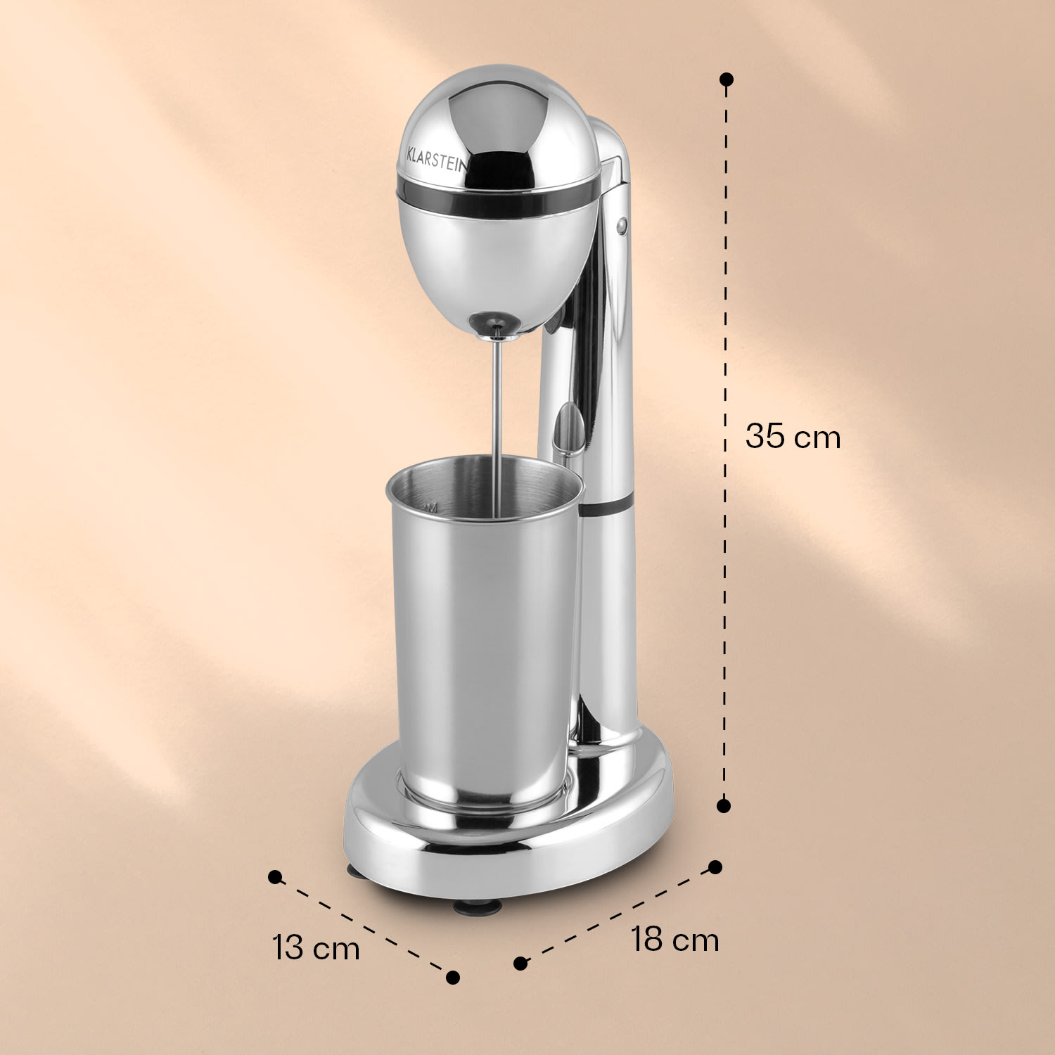 Klarstein van Damme, strieborný, 100W, miešač/mixér na miešanie drinkov, 450ml pohár z nehrdzavejúcej ocele – Obrázok 4