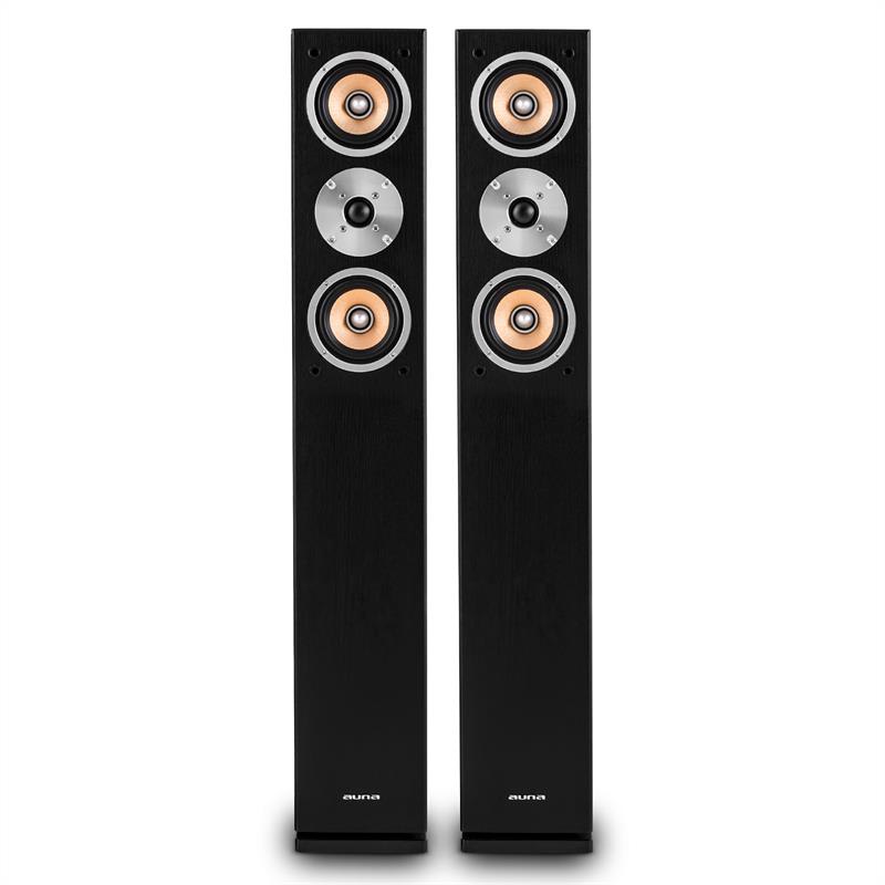 Auna Linie 501 FS BK, 280W, dvojica stojacich vežovitých reproduktorov, pasívne, čierne