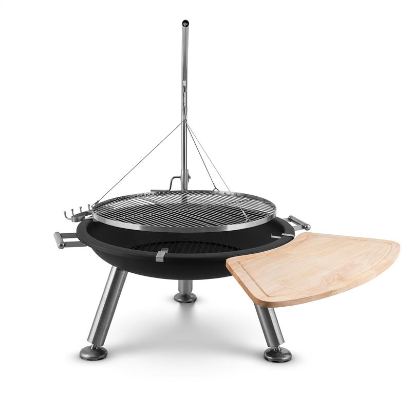Blumfeldt Turion, závesný otočný gril, ohnisko, Ø 80 cm, BBQ, lanový pohon, nehrdzavejúca oceľ