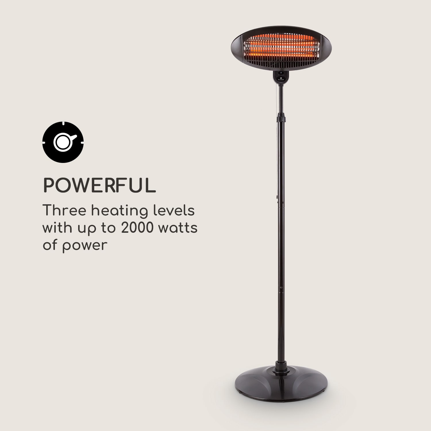 Blumfeldt Hot Roddy, ohrievač, infračervená lampa, kremík, 3 stupne ohrevu, 2000 W – Obrázok 3