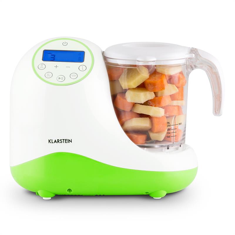 Klarstein Junior Chef Finn, zelené, zariadenie na prípravu dojčenskej stravy, 5-v-1 mixér, naparovanie – Obrázok 2
