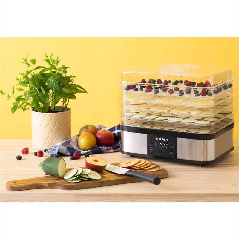 Klarstein Valle di Frutta, 250 W, sušička, nerez, dehydrátor, 5 poschodí