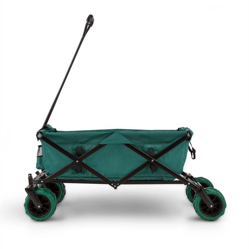 DURAMAXX The Green Bollerwagen ručný vozík skladací 70 kg 90 l široké kolesá 10 cm zelený – Obrázok 2