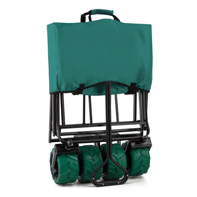 DURAMAXX The Green Bollerwagen ručný vozík skladací 70 kg 90 l široké kolesá 10 cm zelený – Obrázok 4