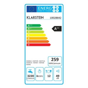 Klarstein Amazonia 60, A++, 1850 W, umývačka riadu, 12 sád riadu, 49 dB
