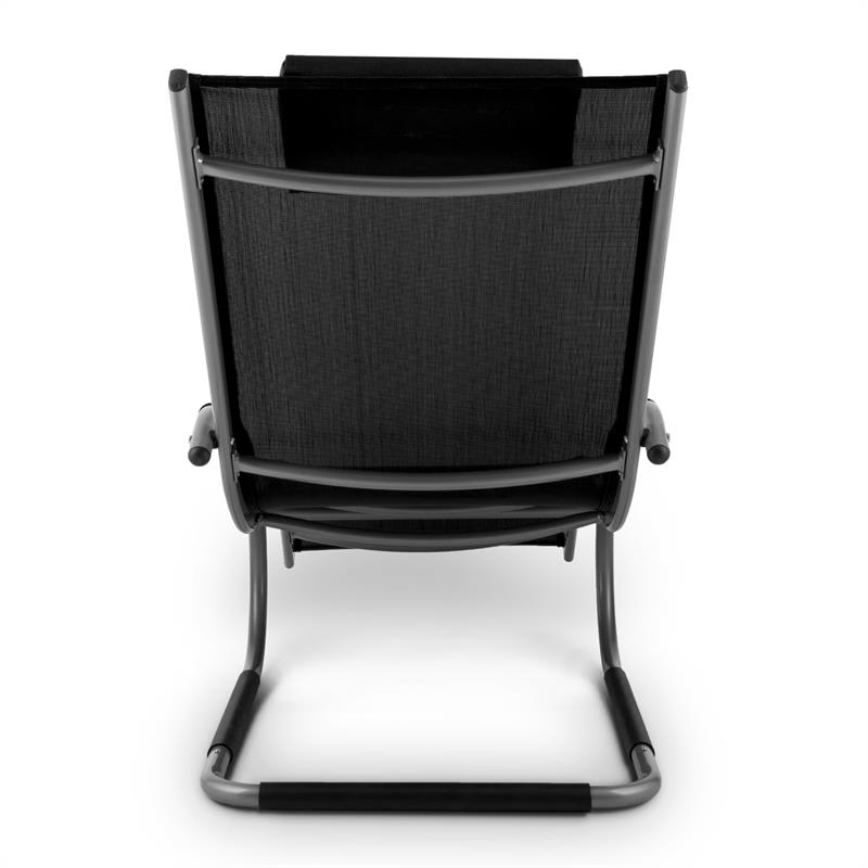 Blumfeldt Sunwave, záhradné lehátko, hojdacie ležadlo, relax, hliník, čierne – Obrázok 4