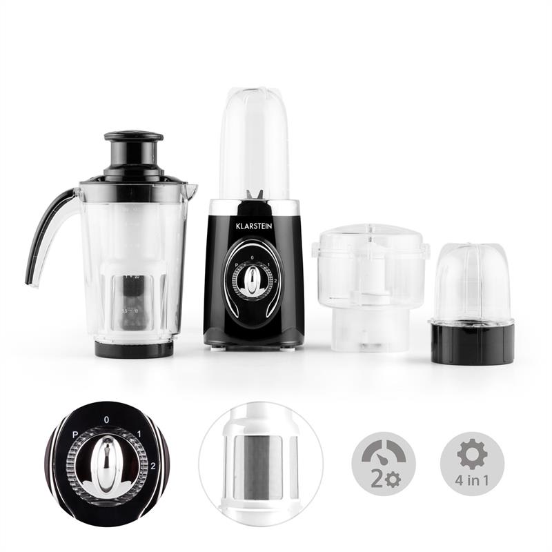 Klarstein Fruizooka, 220 W, čierny, mixér na prípravu smoothie, multifunkčné zariadenie 4 v 1