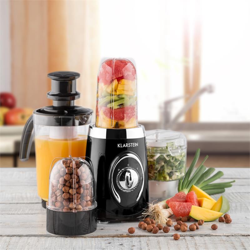 Klarstein Fruizooka, 220 W, čierny, mixér na prípravu smoothie, multifunkčné zariadenie 4 v 1 – Obrázok 3