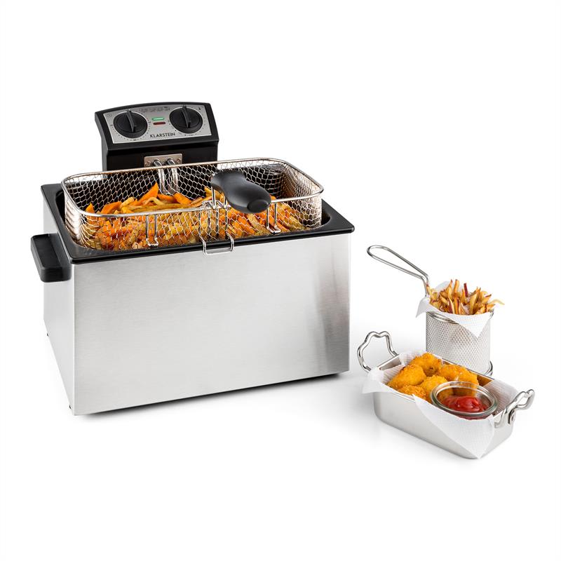 Klarstein QuickPro XXL 3000, fritéza, 3000 W, 5 l, 1,5 kg, časovač, nehrdzavejúca oceľ
