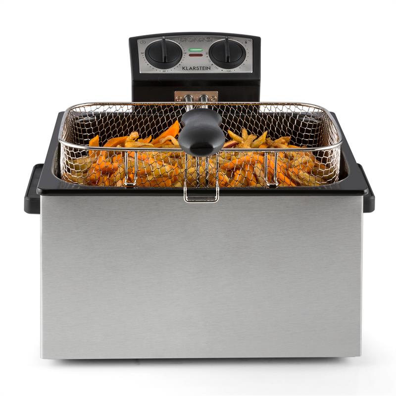 Klarstein QuickPro XXL 3000, fritéza, 3000 W, 5 l, 1,5 kg, časovač, nehrdzavejúca oceľ – Obrázok 2