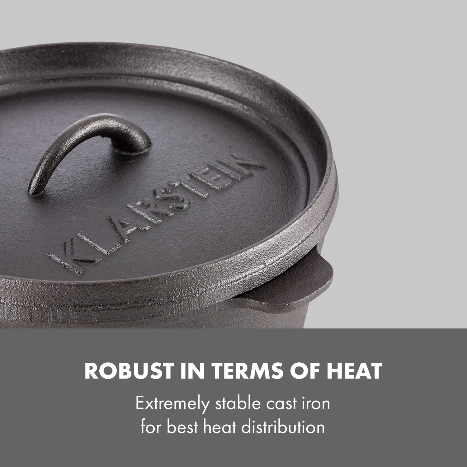 Klarstein Hotrod 60, liatinový hrniec, BBQ hrniec, 6 qt/5.7 l, liatina, čierny – Obrázok 3
