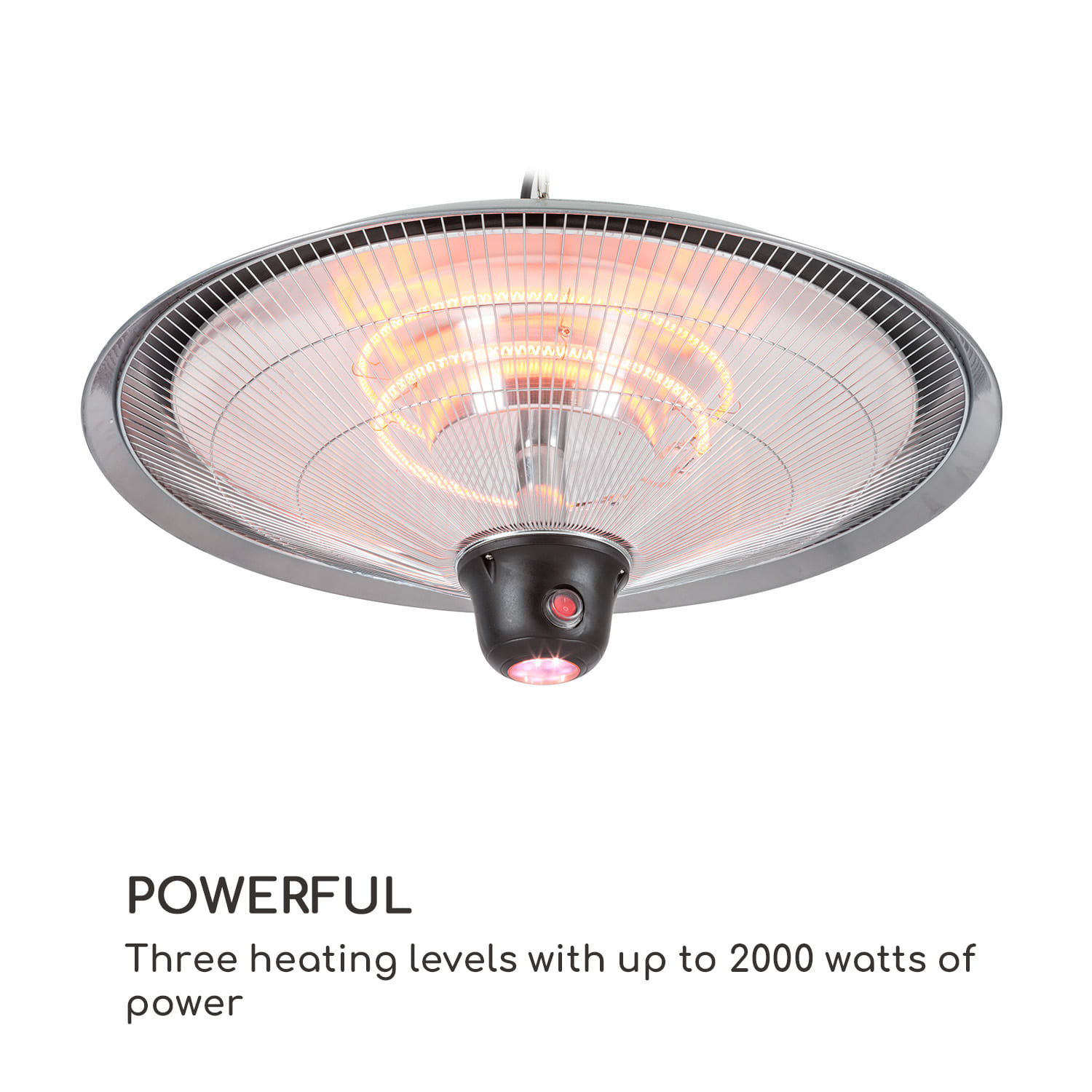 Blumfeldt Heizsporn, stropný ohrievač, 60,5 cm (Ø), LED lampa, diaľkové ovládanie – Obrázok 2