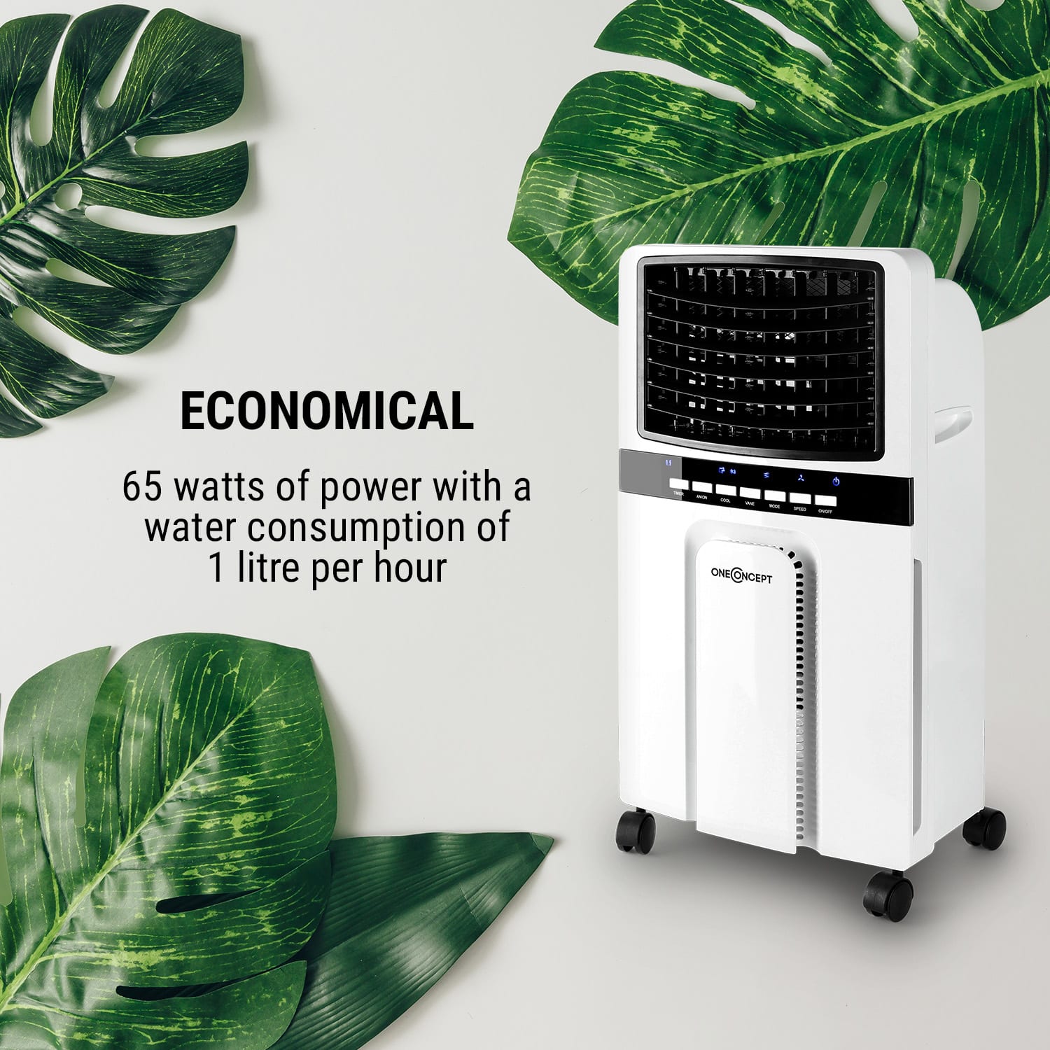 OneConcept Baltic Blue, ochladzovač vzduchu, ventilátor, 65 W, 400 m³/h, diaľkový ovládač – Obrázok 4