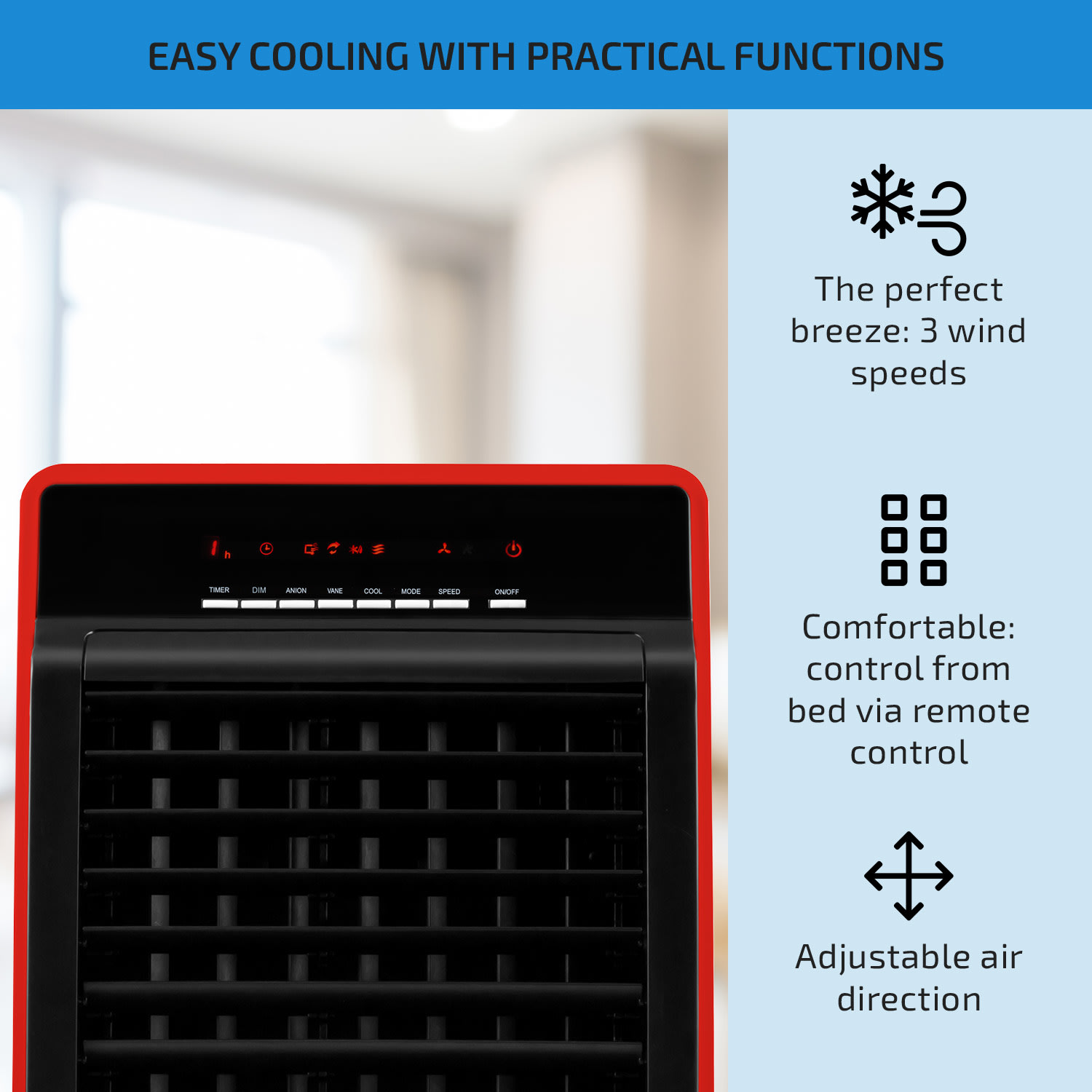 OneConcept CTR-1, ochladzovač vzduchu 4 v 1, 65 W, diaľkové ovládanie – Obrázok 3