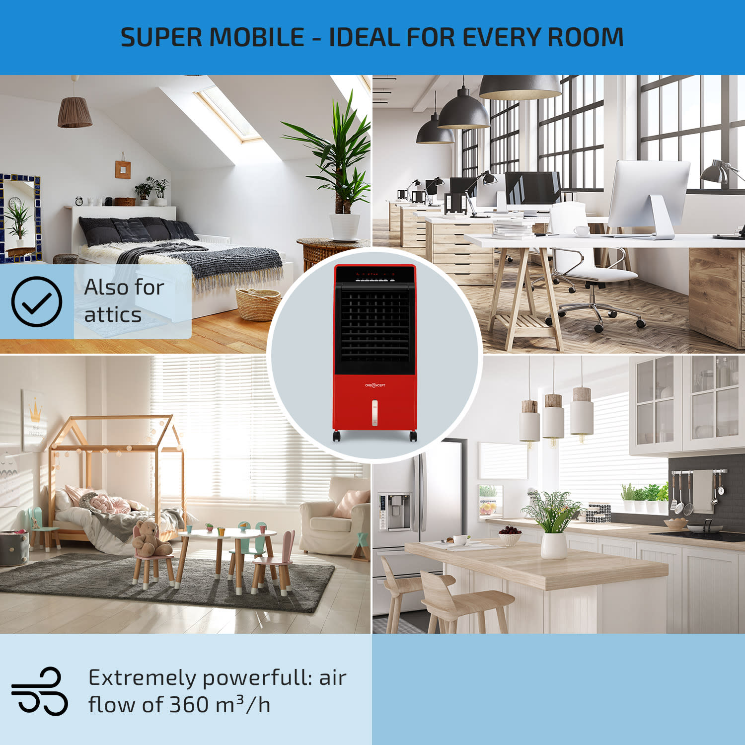 OneConcept CTR-1, ochladzovač vzduchu 4 v 1, 65 W, diaľkové ovládanie – Obrázok 4