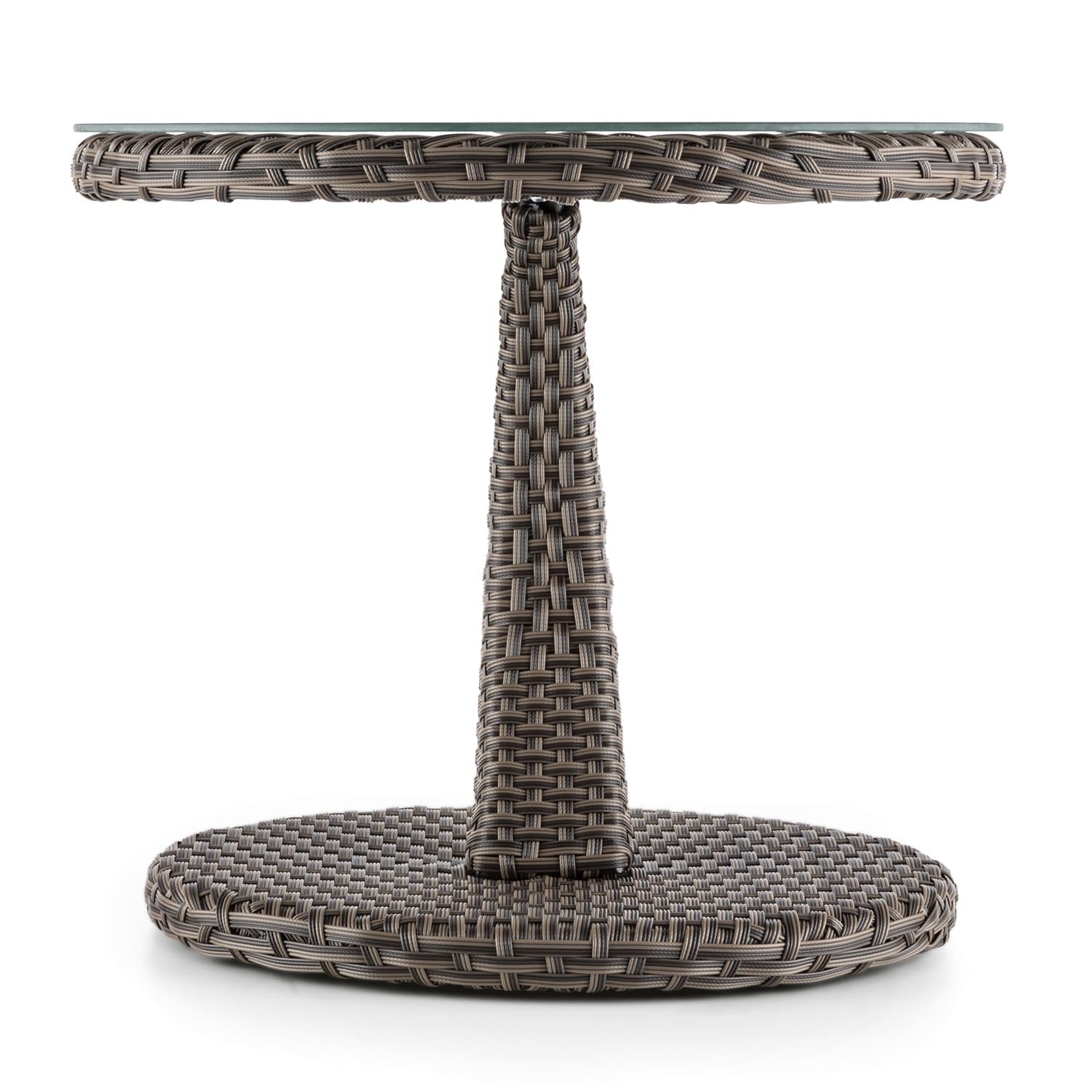Blumfeldt Tabula, odkladací stolík, 50 cm, sklo, polyratan, hliník, dvojfarebný antracit – Obrázok 2