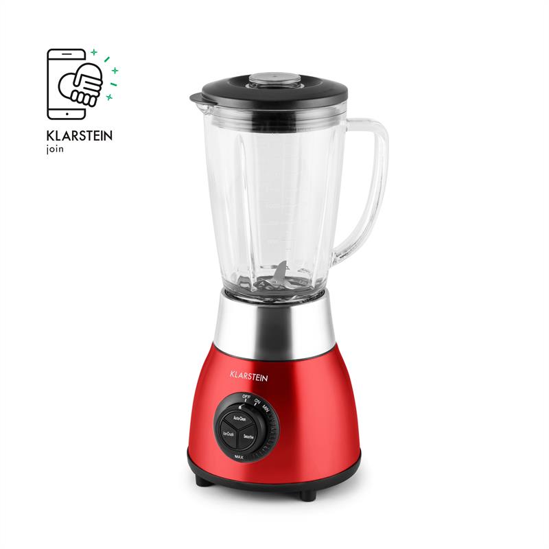 Klarstein Herakles Steel, červený, 1,8 l, 1200 W, stolný mixér, sklenený džbán, ušľachtilá oceľ – Obrázok 4