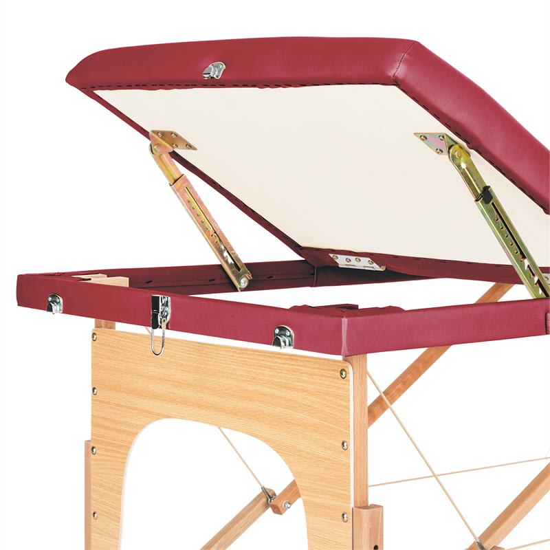 KLARFIT MT 500, masážny stôl, 210 cm, 200 kg, sklápací, jemný povrch, taška, červený – Obrázok 3