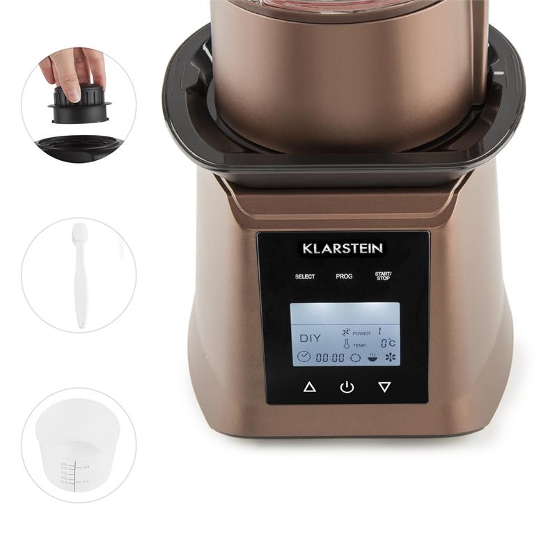 Klarstein Herakles Heat polievkový mixér, 1300W/1,7k 900W 1,75l BPA-free, sklo, farba kávy – Obrázok 3