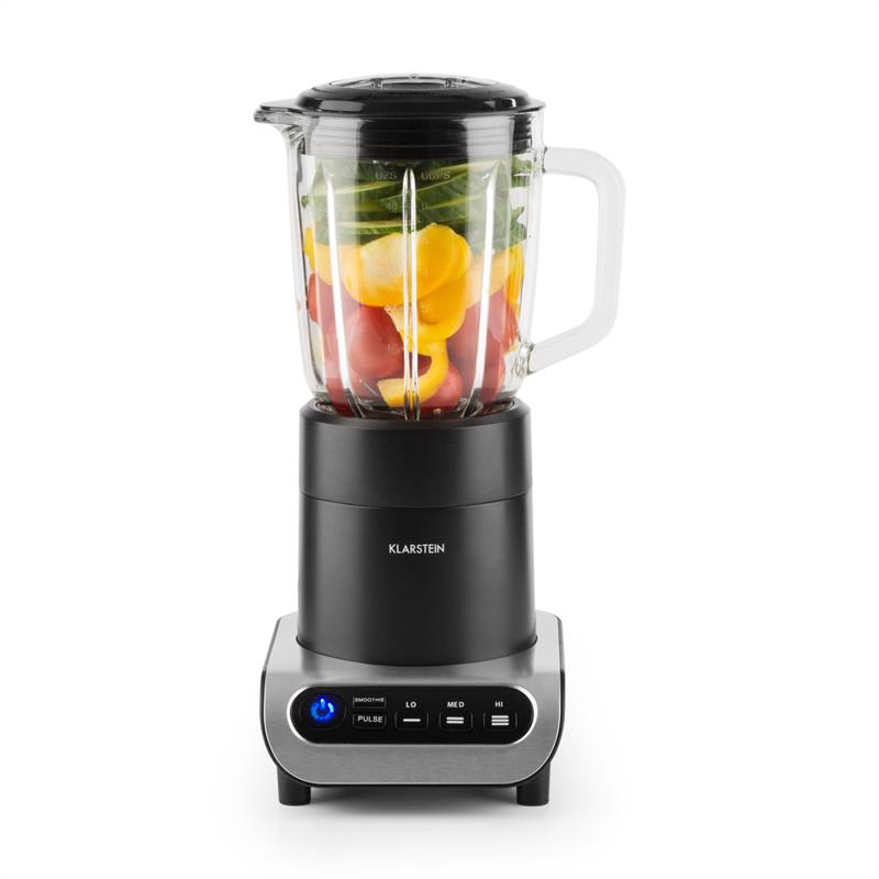 Klarstein Lambada, čierny/kovový, stolný mixér, 650 W, 1,5 l, sklenená nádoba – Obrázok 2