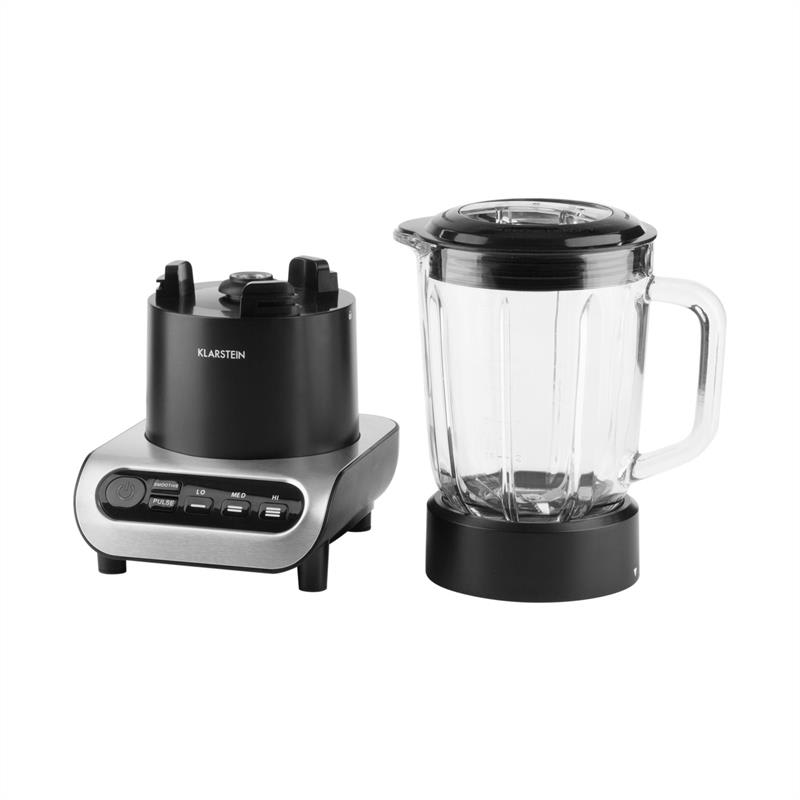 Klarstein Lambada, čierny/kovový, stolný mixér, 650 W, 1,5 l, sklenená nádoba – Obrázok 4