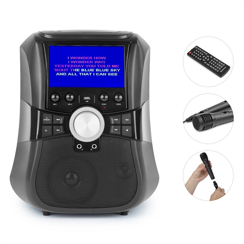 Auna Stage Hero, karaoke systém, DVD, 7", TFT displej, 2 mikrofóny, 25 W, RMS – Obrázok 2