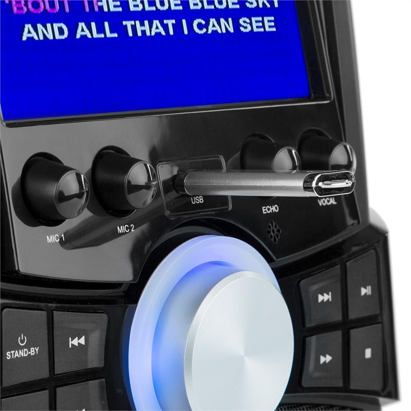 Auna Stage Hero, karaoke systém, DVD, 7", TFT displej, 2 mikrofóny, 25 W, RMS – Obrázok 3