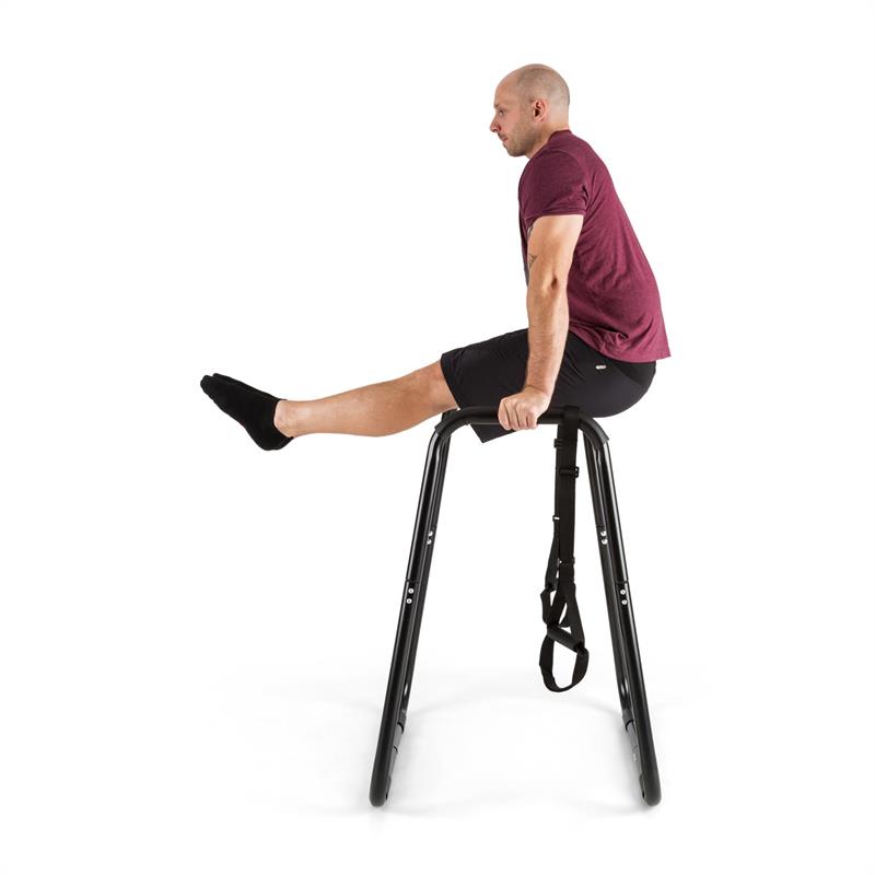 KLARFIT Paarafit, stojan na kľuky, dipy, vrátane závesného posilňovacieho systému, čierny – Obrázok 2
