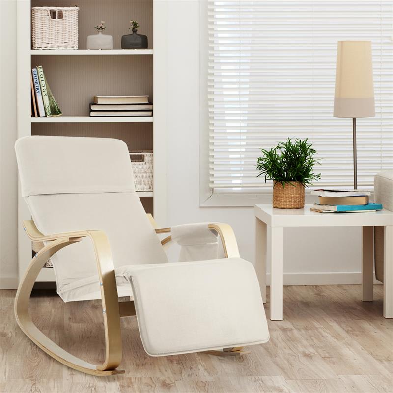 OneConcept Beutlin hojdacie kreslo 68x90x97 cm (ŠxVxH), breza, drevo, béžová – Obrázok 3