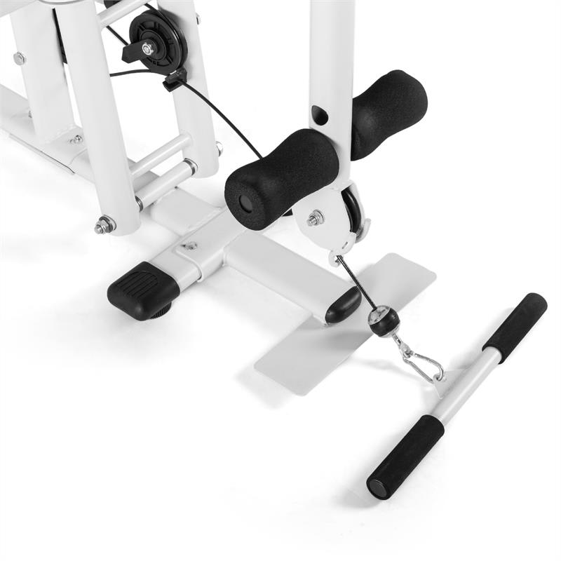 KLARFIT Ultimate Gym 3000, multifunkčná posilňovacia stanica, biela – Obrázok 2