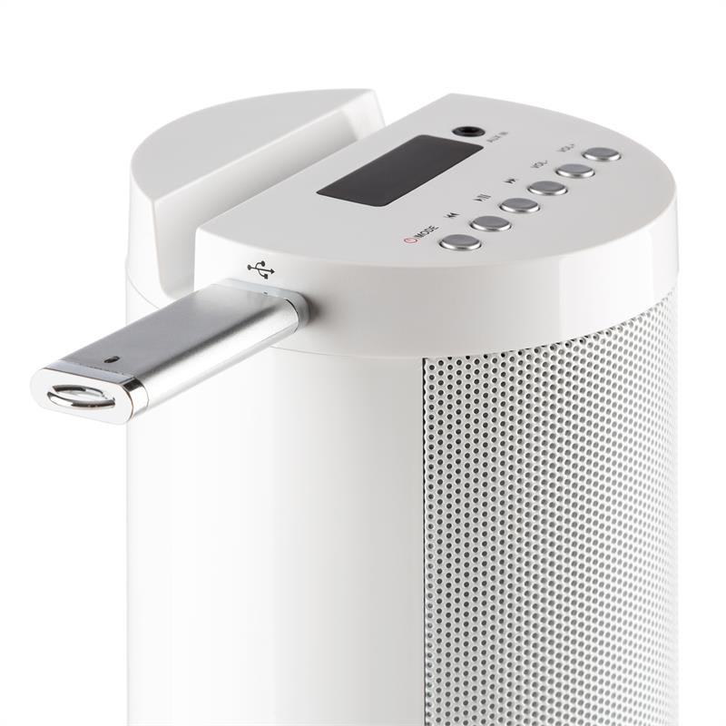 Auna Light Up, biely, vežový reproduktor, 14 W, bluetooth, LED, USB, FM, diaľkový ovládač – Obrázok 4