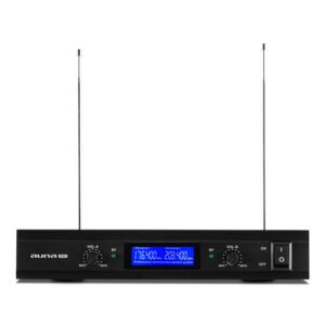 Auna Pro VHF-400 Duo 1, 2-kanálová sada VHF bezdrôtových mikrofónov, 1 x prijímač, 2 x ručný mikrofón