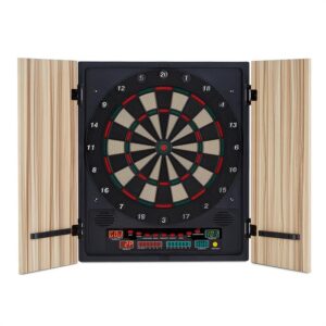 KLARFIT Dartmaster 180, béžový, terč na šípky, automat na šípky, mäkký hrot, dvierka