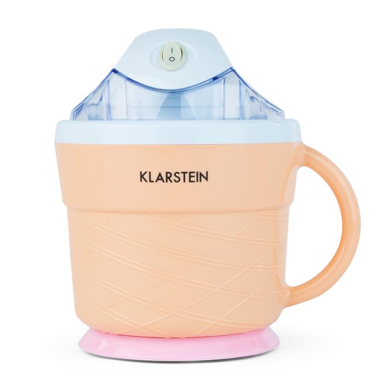 Klarstein IceIceBaby, krémovo oranžová, zariadenie na výrobu zmrzliny, 0,75 l, držadlo, 7,3-9,5 W