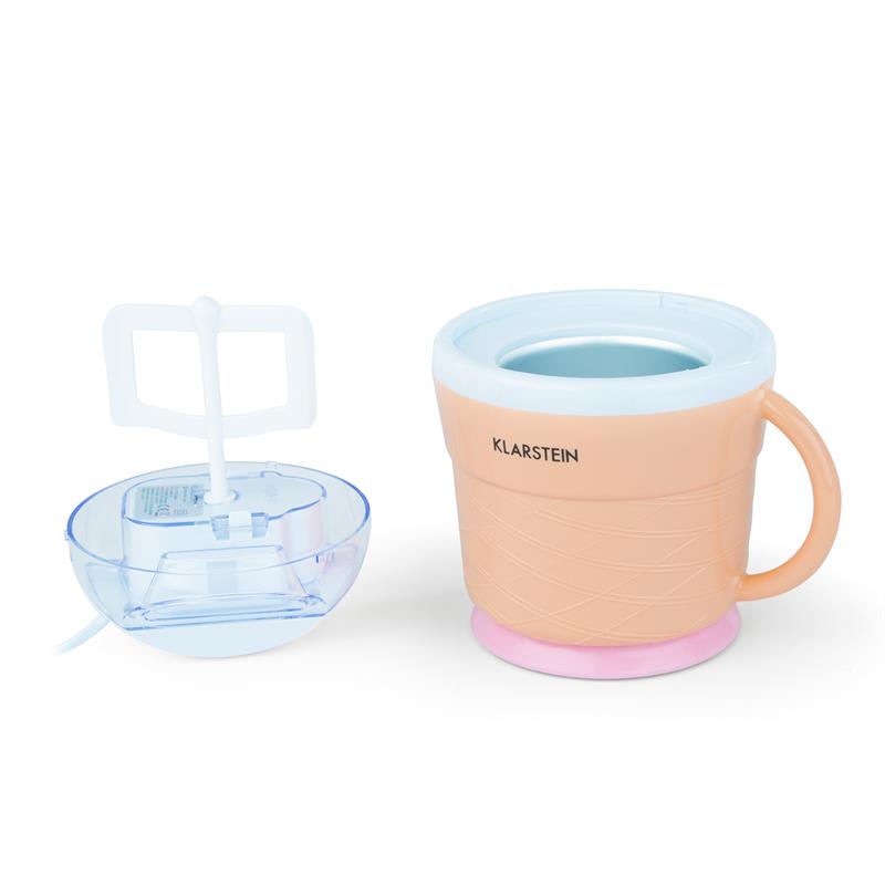 Klarstein IceIceBaby, krémovo oranžová, zariadenie na výrobu zmrzliny, 0,75 l, držadlo, 7,3-9,5 W – Obrázok 2