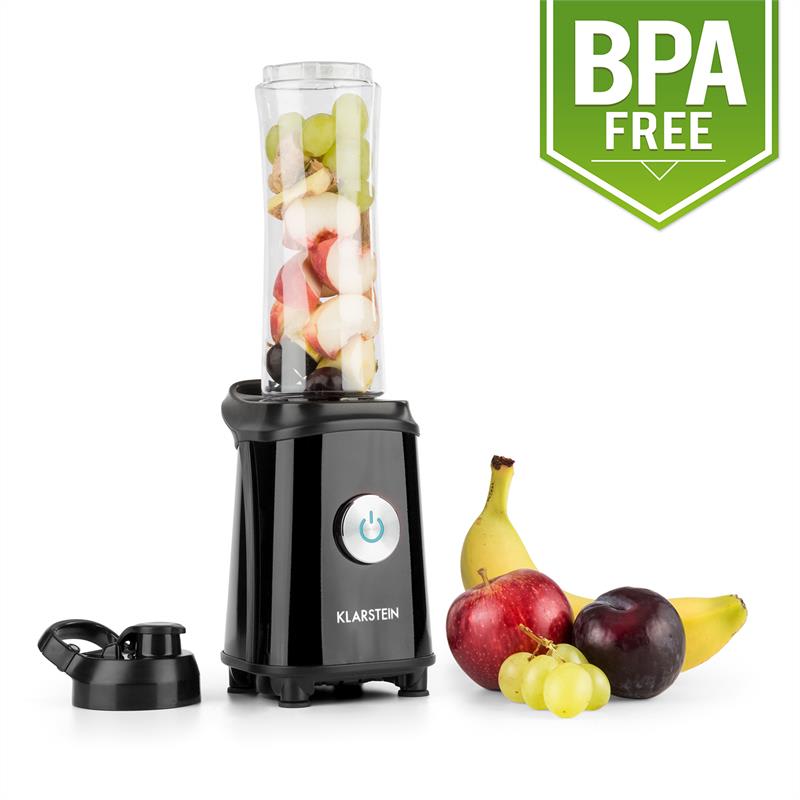 Klarstein Tuttifrutti, čierny, mini mixér, 350 W, 800 ml, krížové čepele, bez BPA