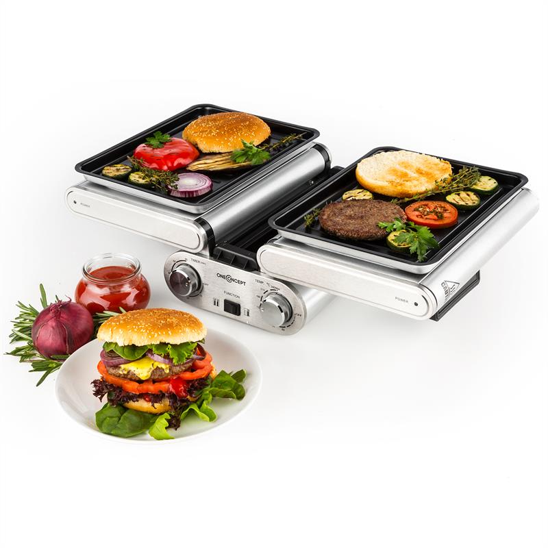 OneConcept Butterfly, multifunkčný gril, stolný gril, elektrický, 1200 W, 240 °C, časovač – Obrázok 2