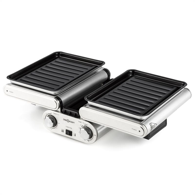 OneConcept Butterfly, multifunkčný gril, stolný gril, elektrický, 1200 W, 240 °C, časovač – Obrázok 4