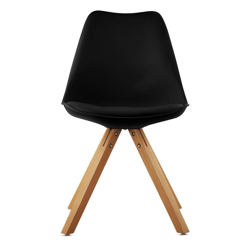 OneConcept Onassis, čierna, škrupinová stolička, sada 2 kusov, retro, čalúnená, brezové drevo – Obrázok 2