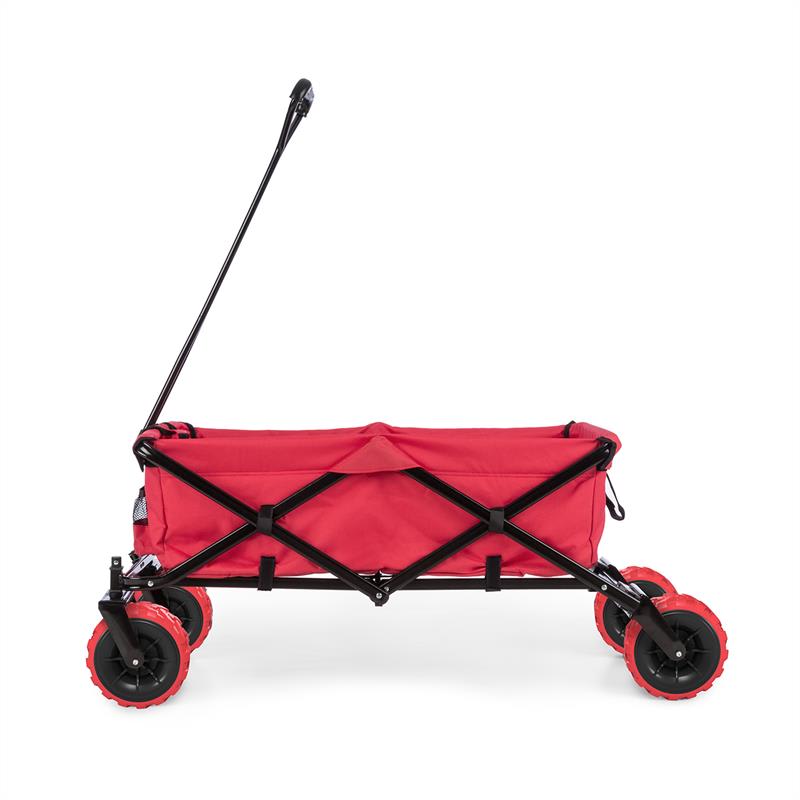 Waldbeck Red Devil, ručný vozík, skladací, 68 kg, bočné vrecká, červený – Obrázok 2