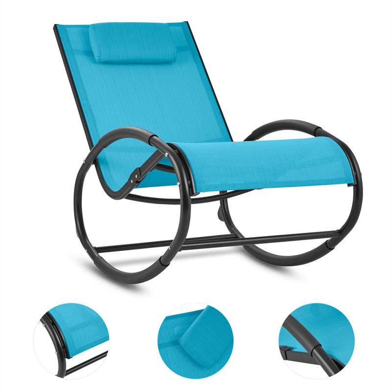 Blumfeldt Retiro, hojdacie kreslo, hliník, polyester, modré – Obrázok 2