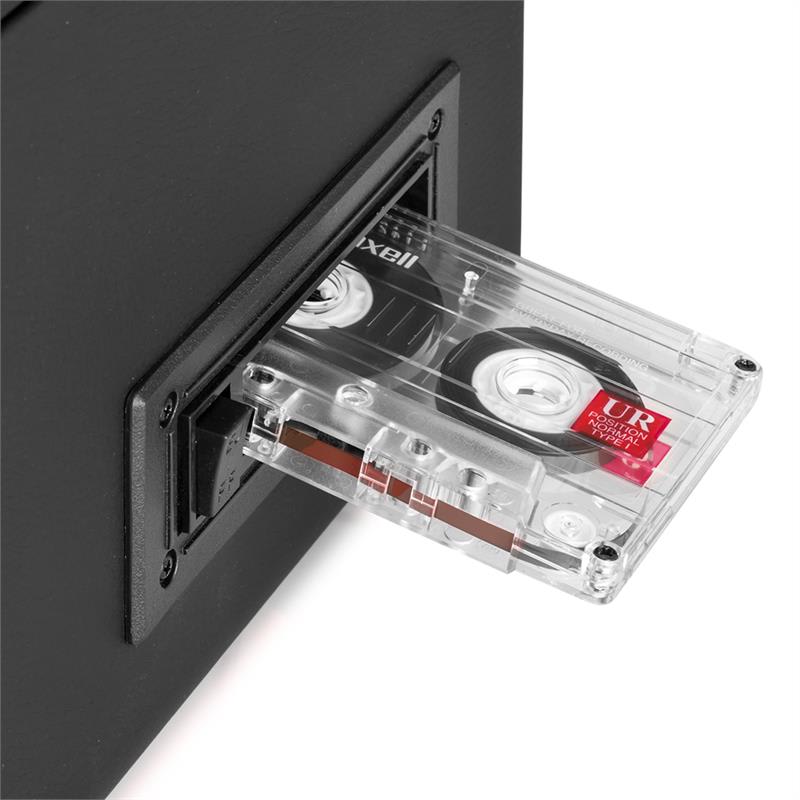 Auna Epoque 1907, retro audio systém, gramofón, kazety, bluetooth, USB, CD, AUX – Obrázok 3