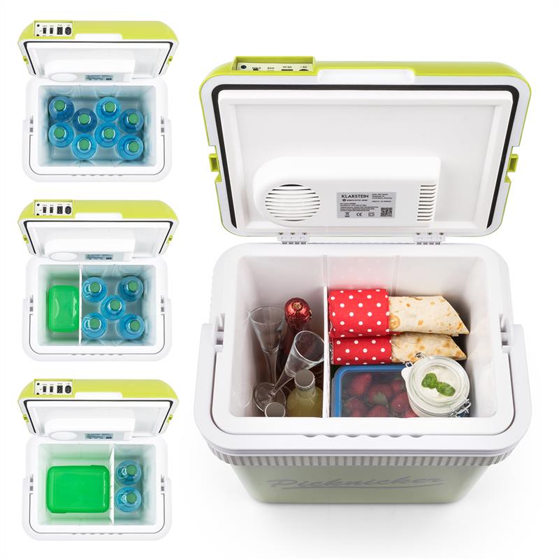 Klarstein Big Picknicker, termo chladiaci box, A++, AC/DC, auto, 24 l, zelený – Obrázok 3