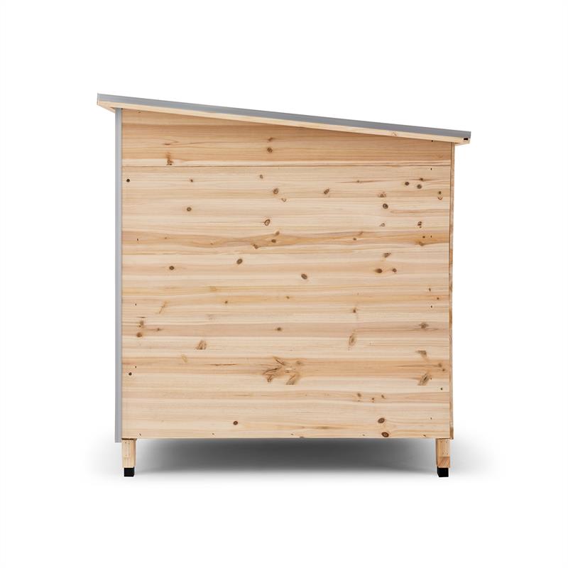 OneConcept Schloss Wuff, búda pre psa, veľkosť L, 110 x 80 x 80 cm, izolovaná, závetrie, drevo – Obrázok 2