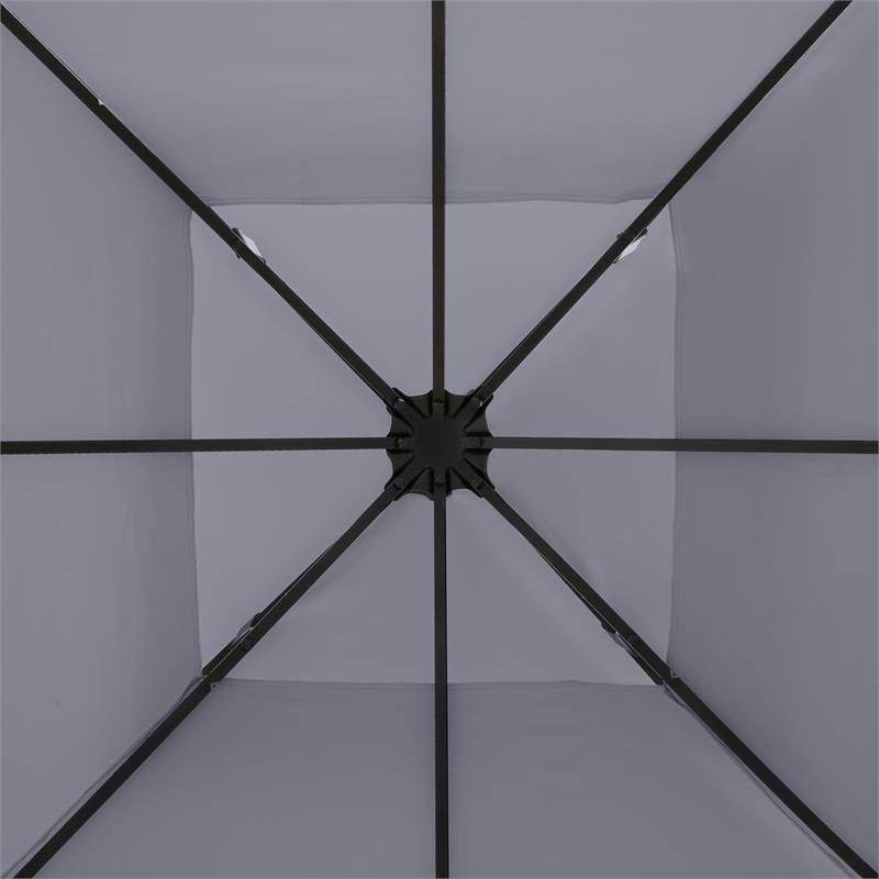 Blumfeldt Odeon Grey, záhradný altánok, 3 x 3 m, oceľ, polyester, tmavošedý – Obrázok 3